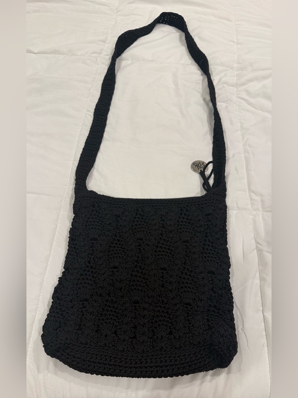 The Sak Originals Classic Black Crochet Crossbody Bag